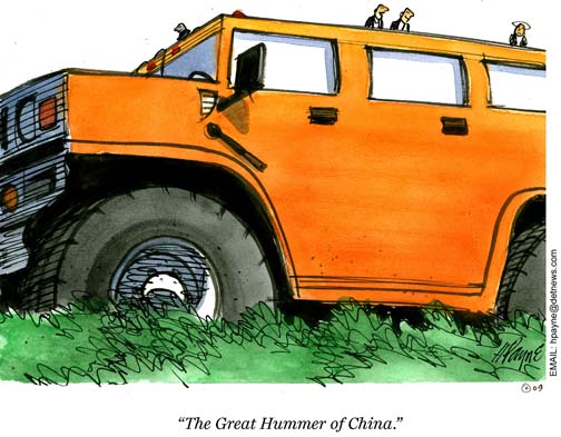 0609CARtoonHummerOfChina
