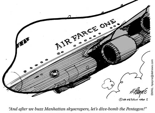 0430aAirFarceOneManhattanUFSB&W